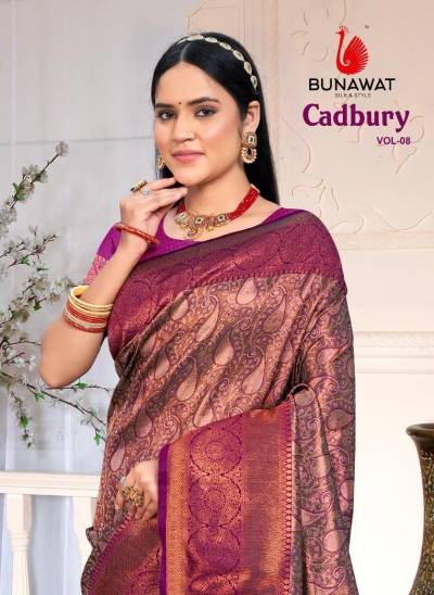 BUNAWAT CADBURY VOL-08 1001 TO 1006 DESIGNER SILK SAREE WHOLESALER IN INDIA